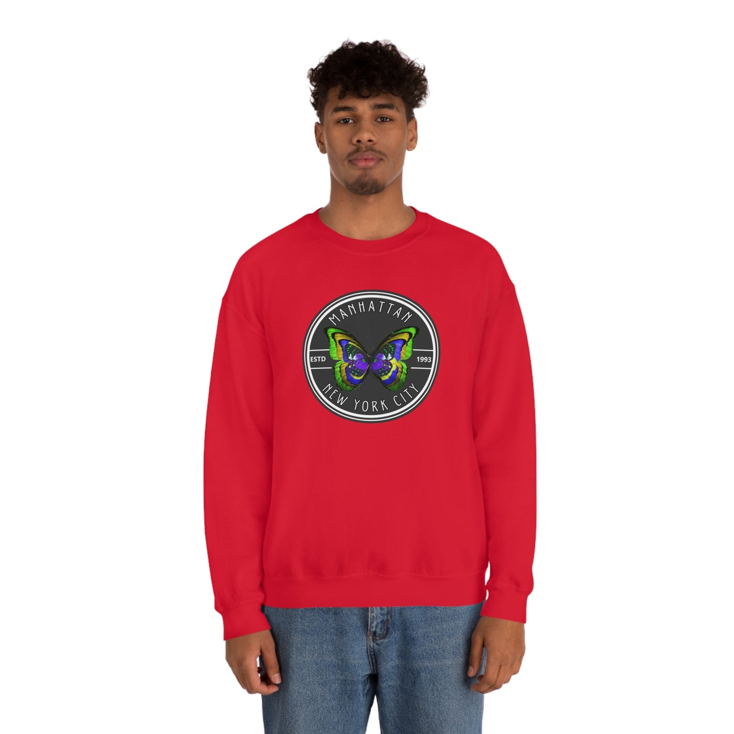 MANHATTAN NYC- Unisex Heavy Blend Crewneck Sweatshirt (VARIETY OF COLORS) "NYC Style Is Always Trending"