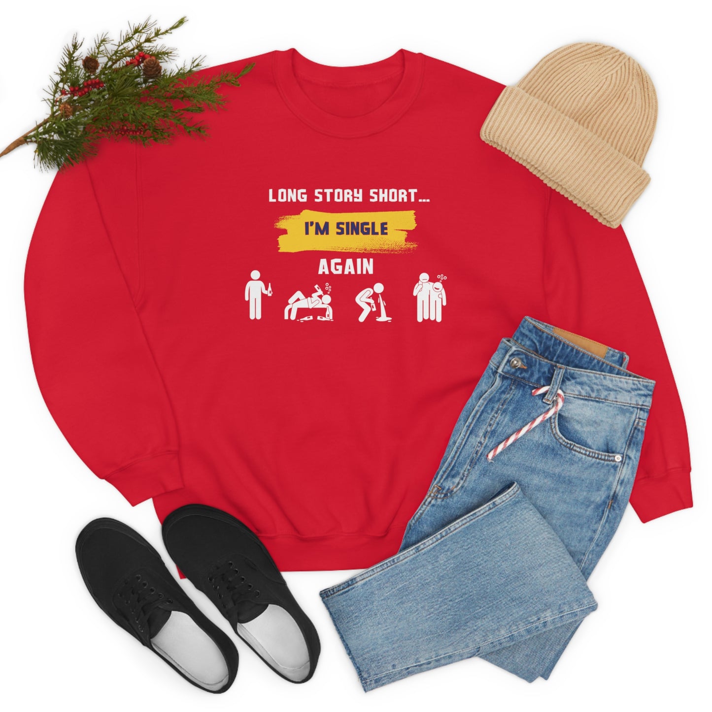LONG STORY SHORT- Unisex Heavy Blend Crewneck Sweatshirt (VARIETY OF COLORS)