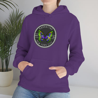 MANHATTAN NYC- Unisex Heavy Blend Hooded Sweatshirt (VARIETY OF COLORS)-“Trendy NYC Pullover Made for Photos, Coffee Runs, and Slay”