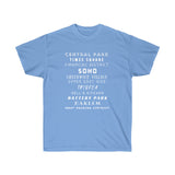 NYC NEIGHBORHOODS- T Shirt (variety Of Colors)