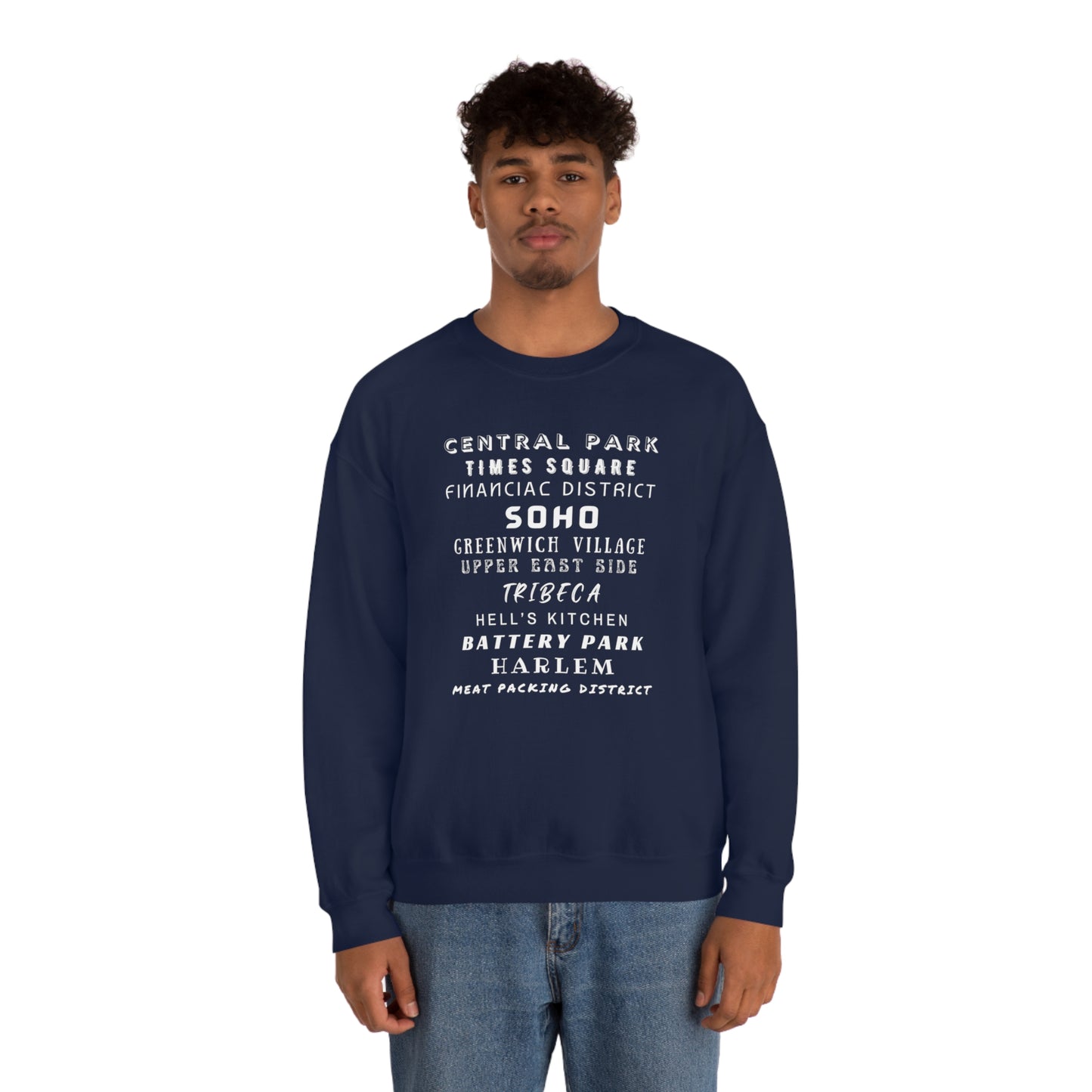 NYC NEIGHBORHOODS- Unisex Heavy Blend Crewneck Sweatshirt (VARIETY OF COLORS)