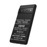 NYC NEIGHBORHOODS -Tough Phone Cases - Fits Most Phone Sizes!! (Dark GREY)