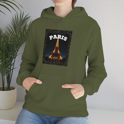 Paris At Night -Unisex Heavy Blend Hooded Sweatshirt (VARIETY OF COLORS)-“Oversized Hoodie With Rizz — Trending Streetwear”