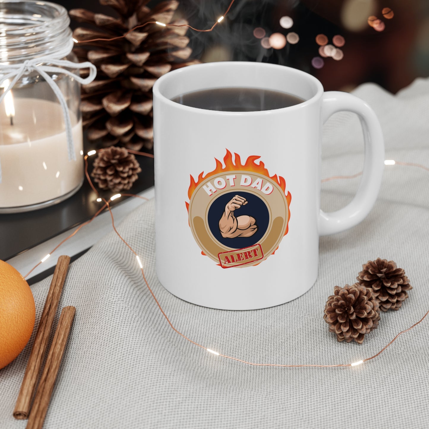 HOT DAD ALERT- Ceramic Mug 11oz