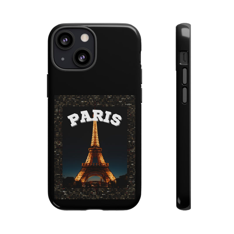 PARIS AT NIGHT- Tough Phone Cases - Fits Most Phone Sizes!! (BLACK)