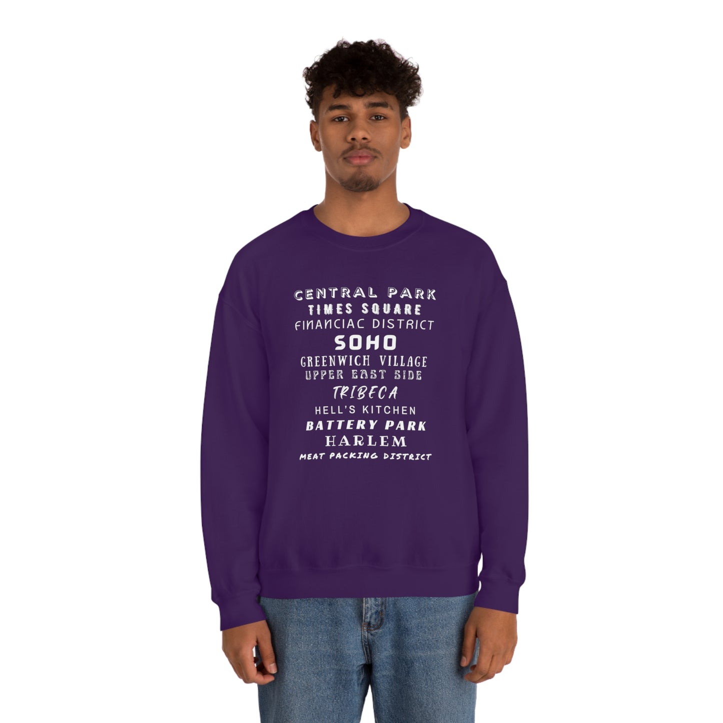 NYC NEIGHBORHOODS- Unisex Heavy Blend Crewneck Sweatshirt (VARIETY OF COLORS)