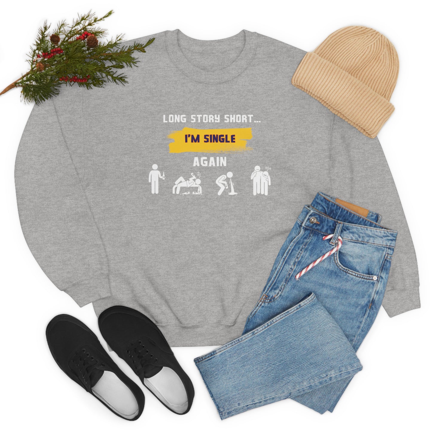 LONG STORY SHORT- Unisex Heavy Blend Crewneck Sweatshirt (VARIETY OF COLORS)