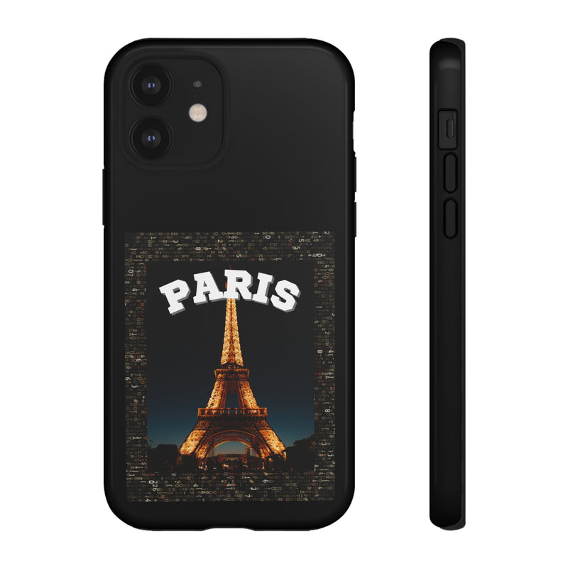PARIS AT NIGHT- Tough Phone Cases - Fits Most Phone Sizes!! (BLACK)