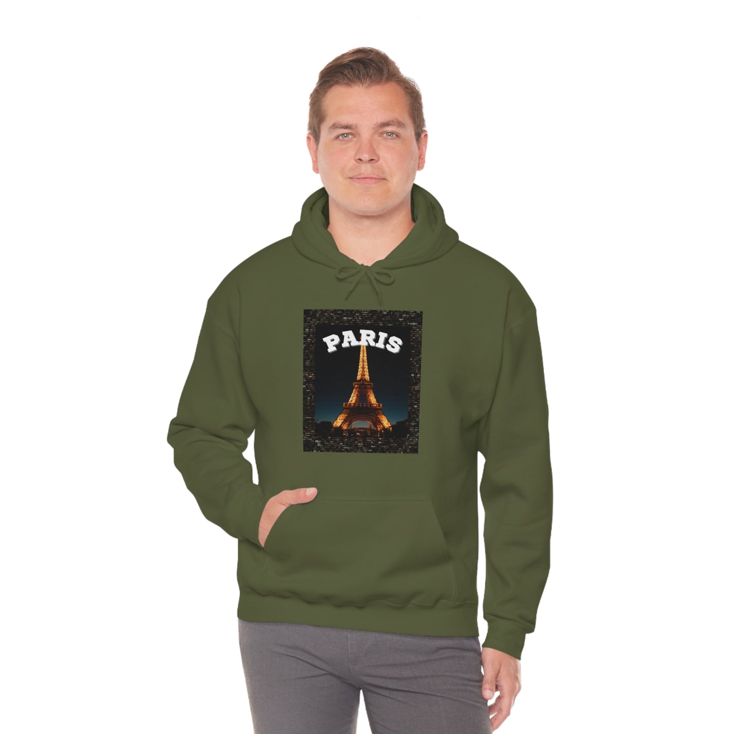 Paris At Night -Unisex Heavy Blend Hooded Sweatshirt (VARIETY OF COLORS)-“Oversized Hoodie With Rizz — Trending Streetwear”