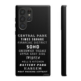 NYC NEIGHBORHOODS -Tough Phone Cases - Fits Most Phone Sizes!! (Dark GREY)