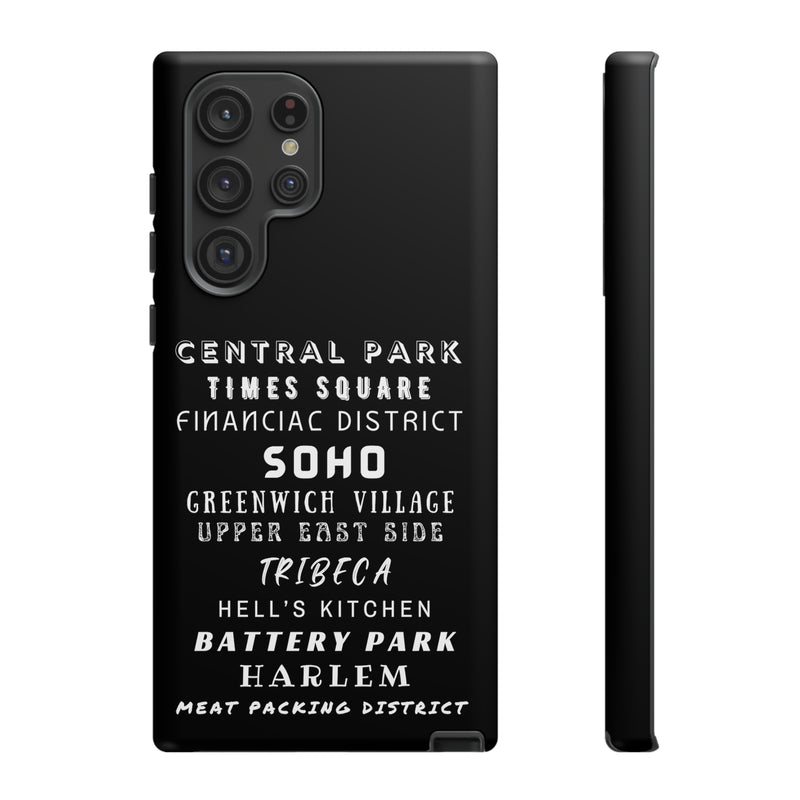 NYC NEIGHBORHOODS -Tough Phone Cases - Fits Most Phone Sizes!! (Dark GREY)