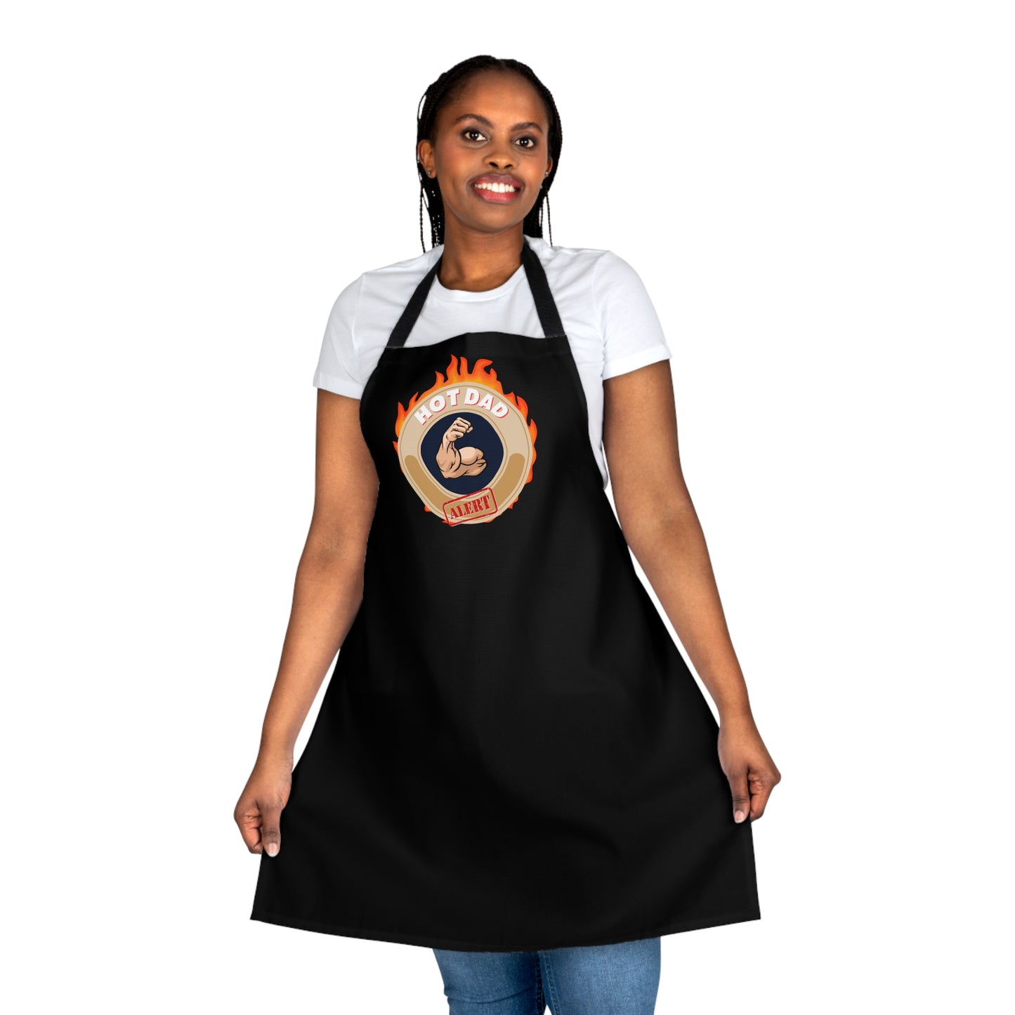 HOT DAD ALERT -Apron (AOP) (BLACK)