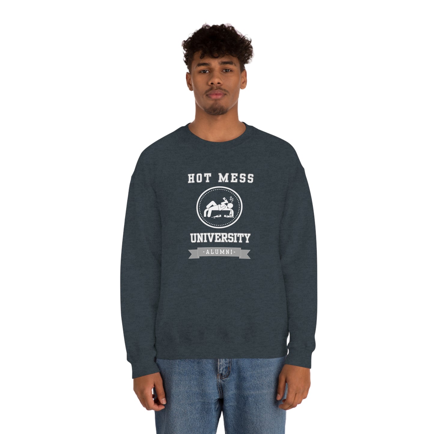 HOT MESS UNIVERSITY- Unisex Heavy Blend Crewneck Sweatshirt (VARIETY OF COLORS)