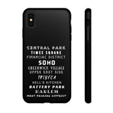 NYC NEIGHBORHOODS -Tough Phone Cases - Fits Most Phone Sizes!! (Dark GREY)