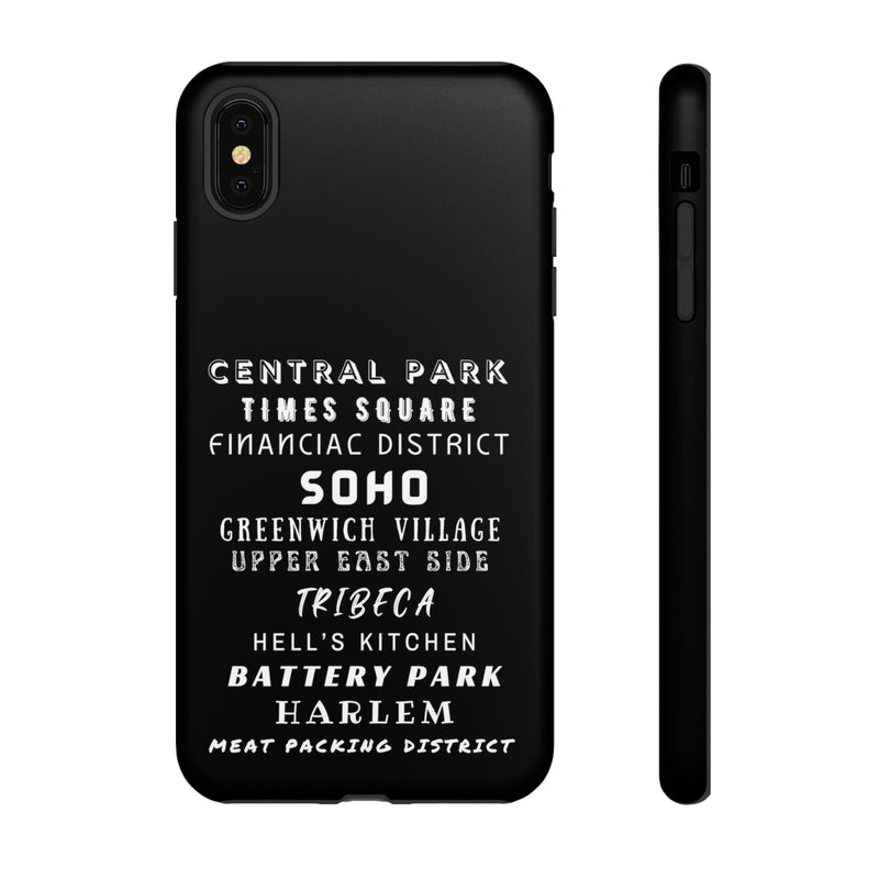 NYC NEIGHBORHOODS -Tough Phone Cases - Fits Most Phone Sizes!! (Dark GREY)