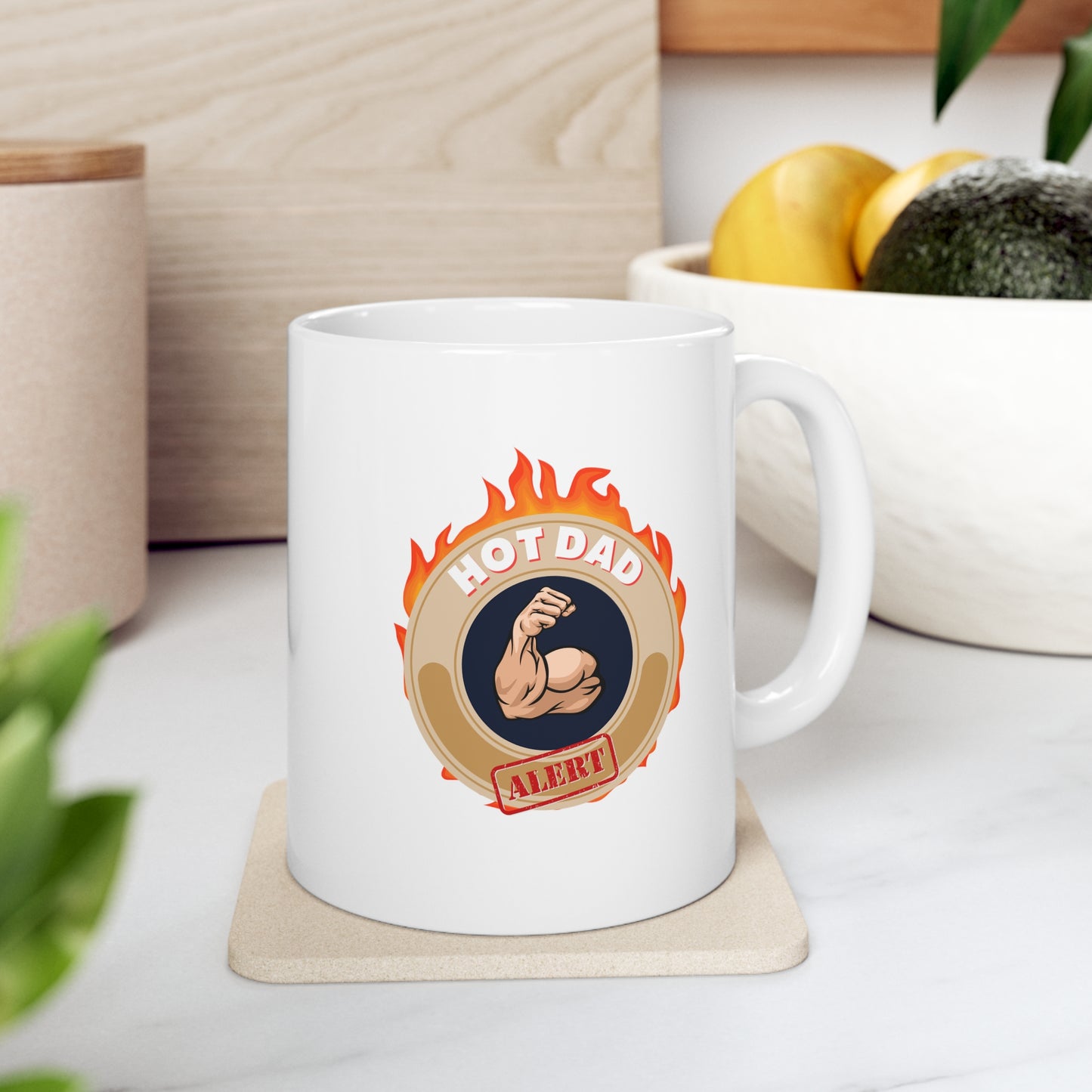 HOT DAD ALERT- Ceramic Mug 11oz