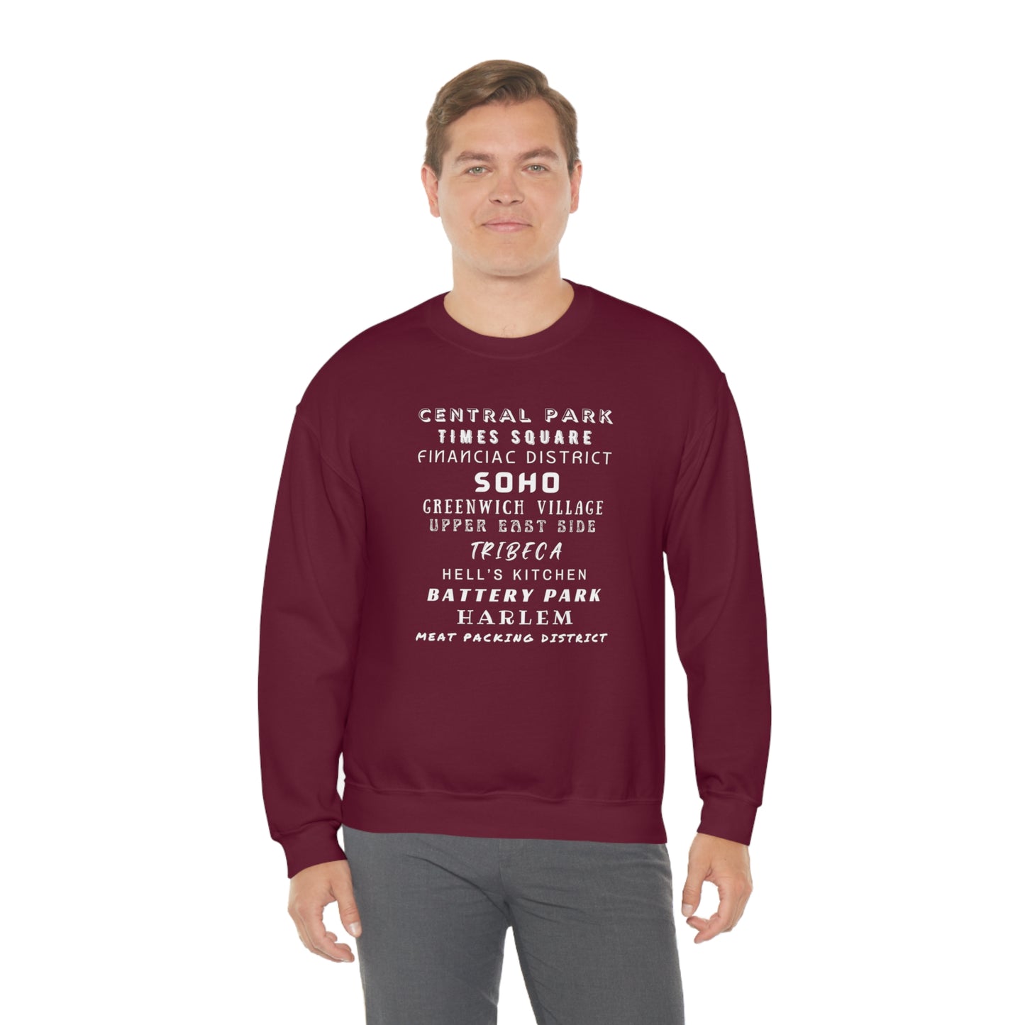 NYC NEIGHBORHOODS- Unisex Heavy Blend Crewneck Sweatshirt (VARIETY OF COLORS)