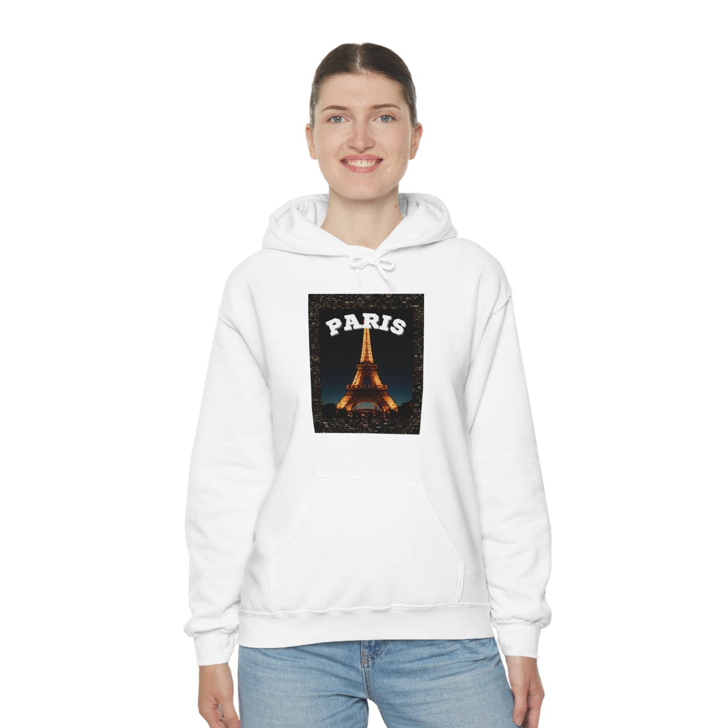 Paris At Night -Unisex Heavy Blend Hooded Sweatshirt (VARIETY OF COLORS)-“Oversized Hoodie With Rizz — Trending Streetwear”
