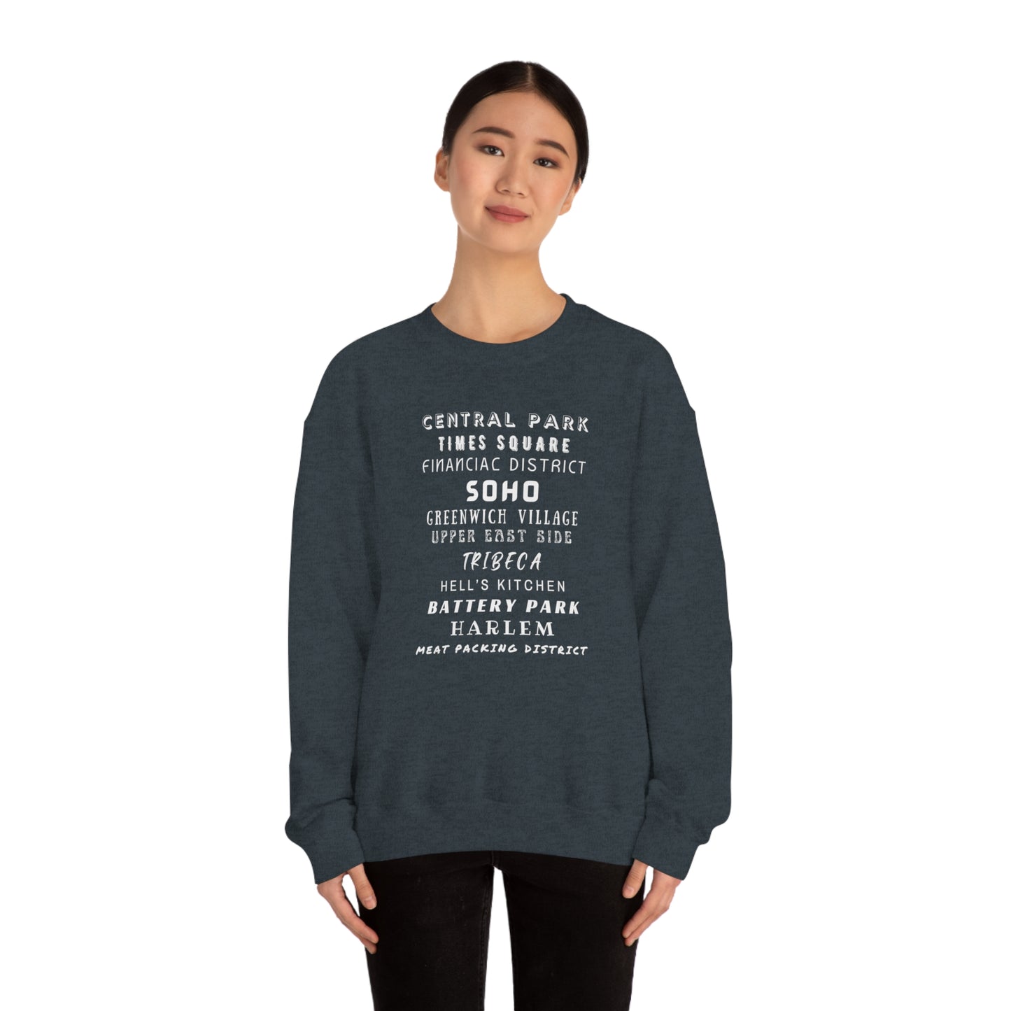 NYC NEIGHBORHOODS- Unisex Heavy Blend Crewneck Sweatshirt (VARIETY OF COLORS)