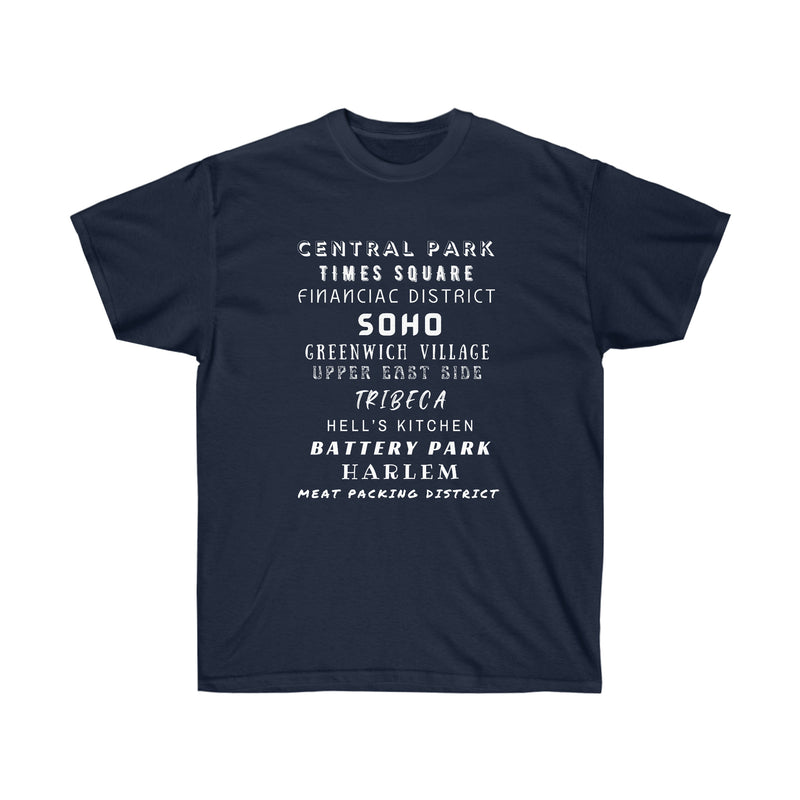 NYC NEIGHBORHOODS- T Shirt (variety Of Colors)
