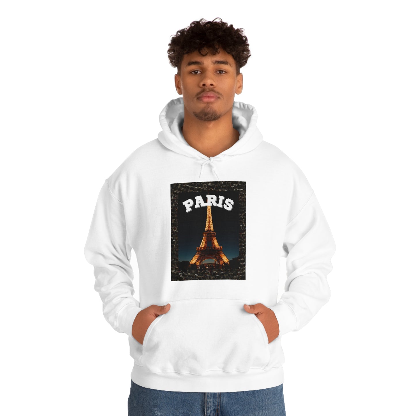 Paris At Night -Unisex Heavy Blend Hooded Sweatshirt (VARIETY OF COLORS)-“Oversized Hoodie With Rizz — Trending Streetwear”