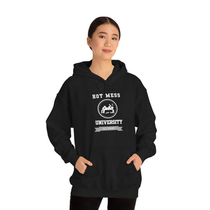 HOT MESS UNIVERSITY- Unisex Heavy Blend Hooded Sweatshirt (VARIETY OF COLORS)