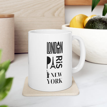 LONDON-PARIS-FRANCE- Ceramic Mug 11oz