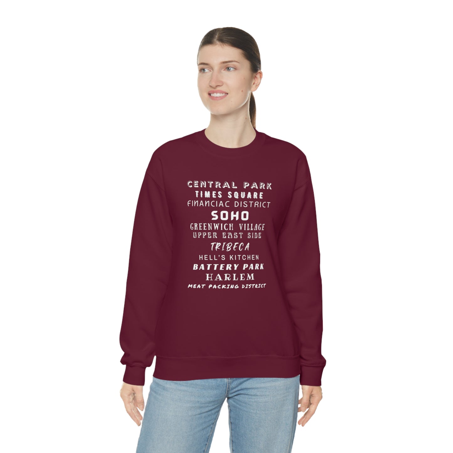 NYC NEIGHBORHOODS- Unisex Heavy Blend Crewneck Sweatshirt (VARIETY OF COLORS)