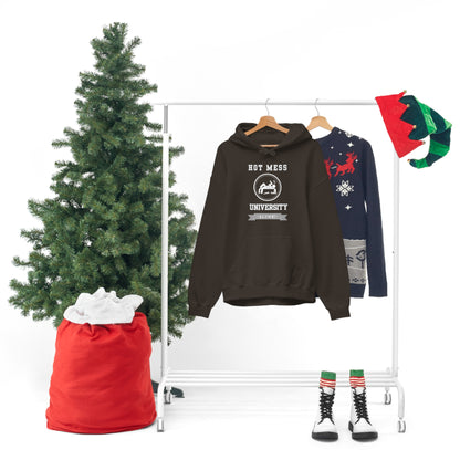 HOT MESS UNIVERSITY- Unisex Heavy Blend Hooded Sweatshirt (VARIETY OF COLORS)