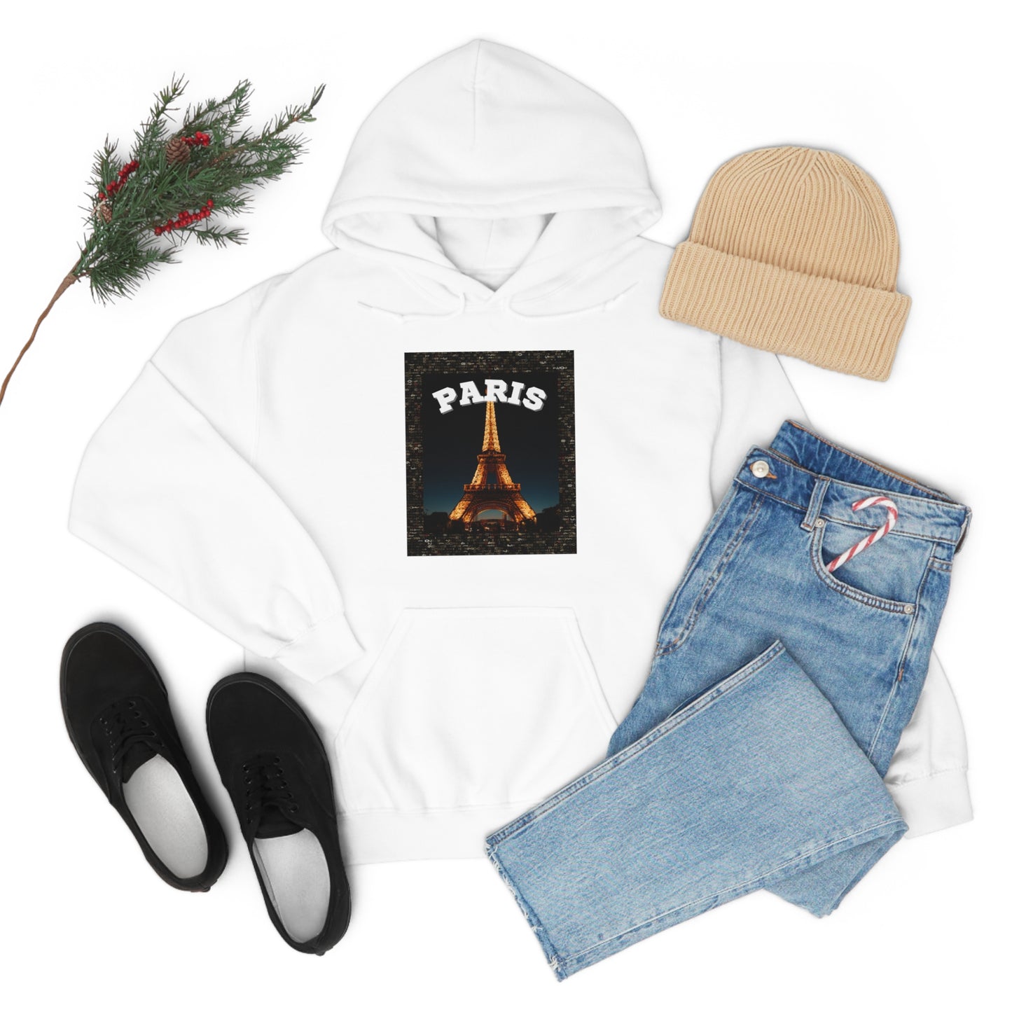 Paris At Night -Unisex Heavy Blend Hooded Sweatshirt (VARIETY OF COLORS)-“Oversized Hoodie With Rizz — Trending Streetwear”