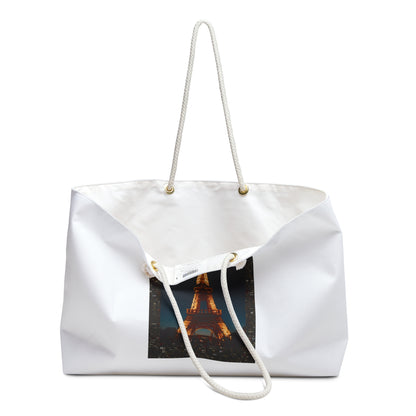 Paris At Night- Weekender Bag (WHITE)-"Back To School’s Coolest Essential"