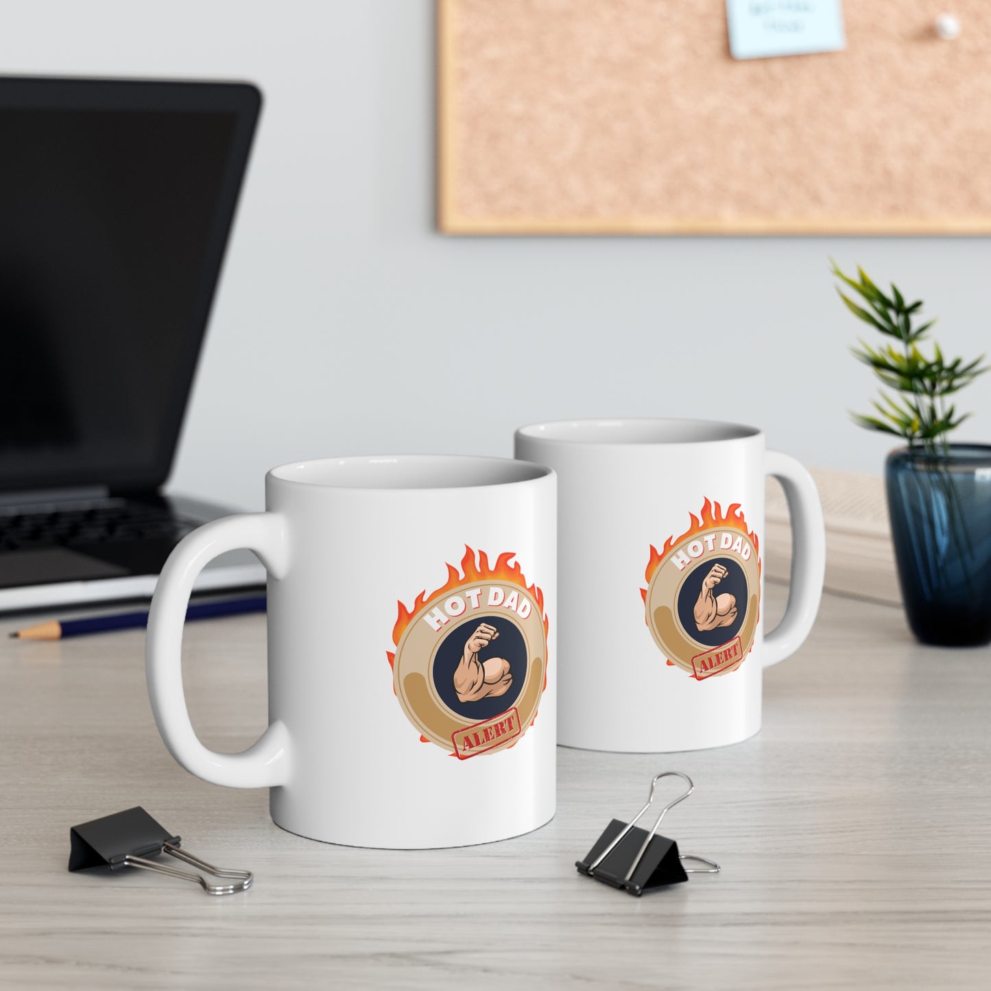 HOT DAD ALERT- Ceramic Mug 11oz