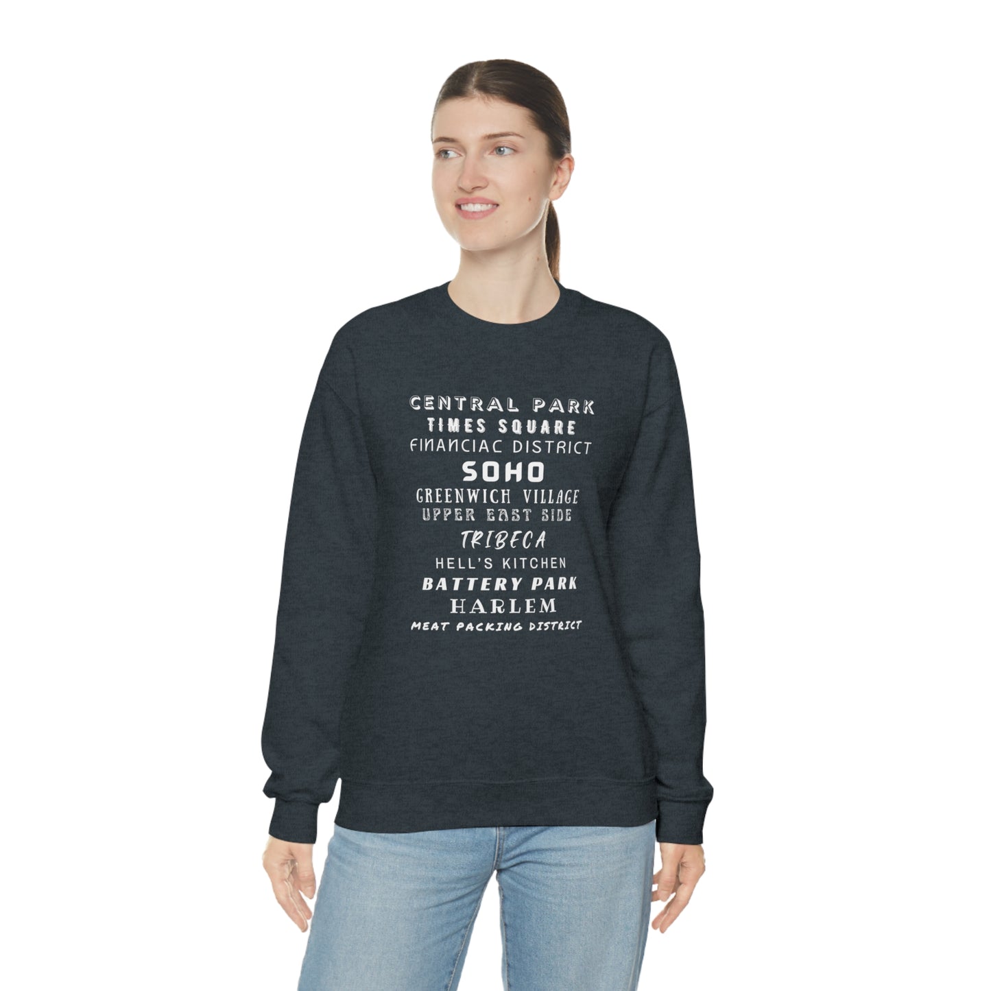 NYC NEIGHBORHOODS- Unisex Heavy Blend Crewneck Sweatshirt (VARIETY OF COLORS)