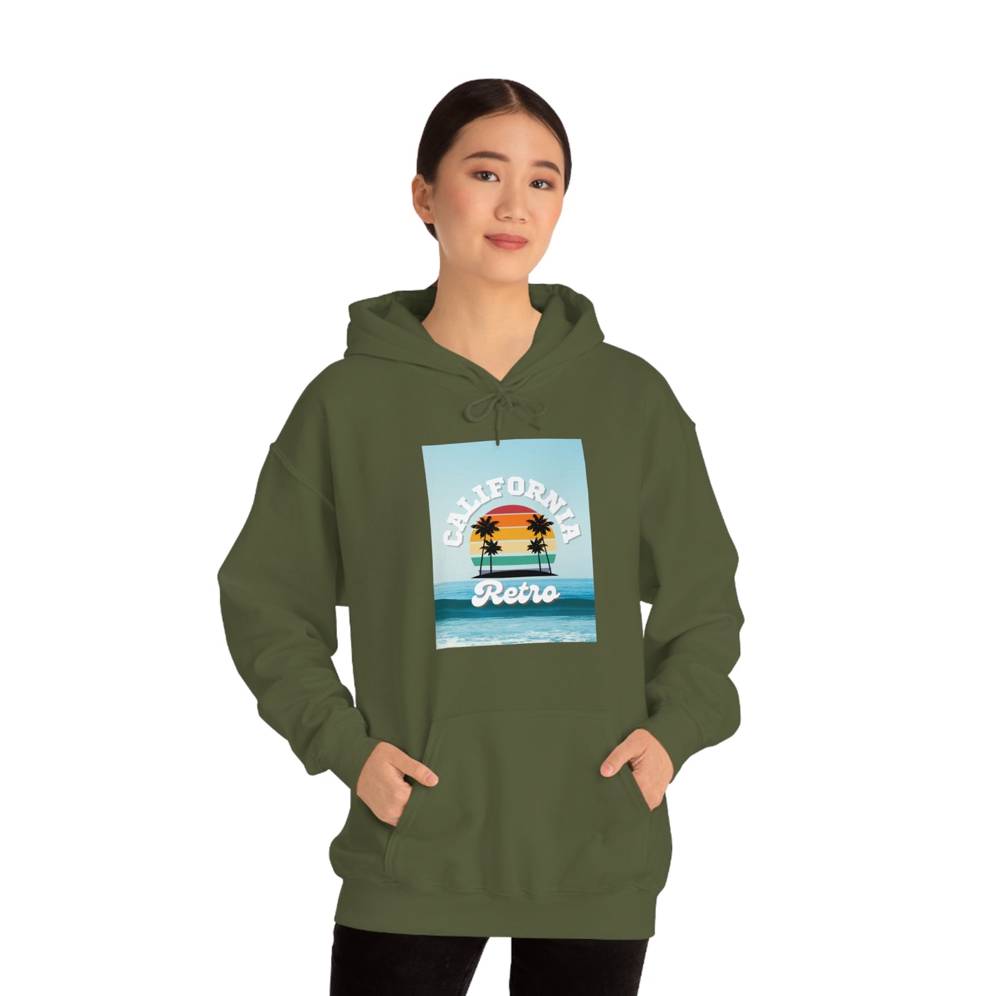 California Retro -Unisex Heavy Blend Hooded Sweatshirt (VARIETY OF COLORS)-“Trendy West Coast Hoodie — Top Pick Streetwear”