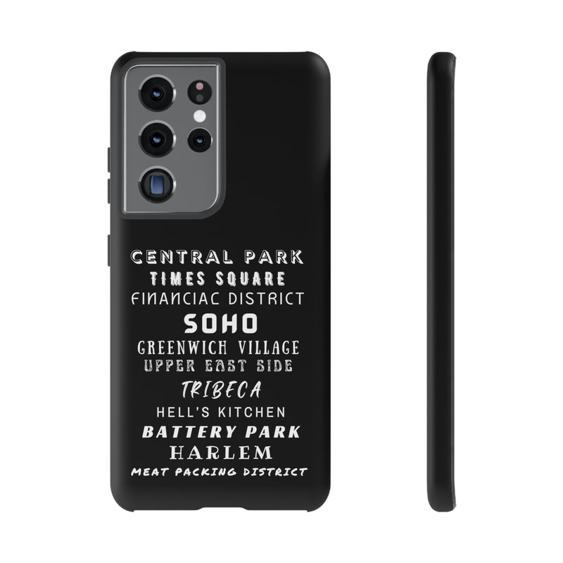 NYC NEIGHBORHOODS -Tough Phone Cases - Fits Most Phone Sizes!! (Dark GREY)