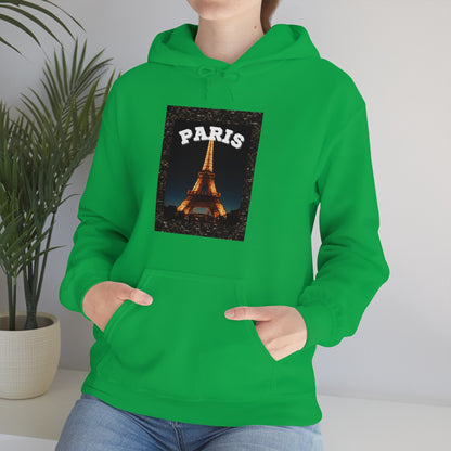 Paris At Night -Unisex Heavy Blend Hooded Sweatshirt (VARIETY OF COLORS)-“Oversized Hoodie With Rizz — Trending Streetwear”