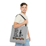 LETS DRINK WINE AND JUDGE- AOP Tote Bag (GREY)