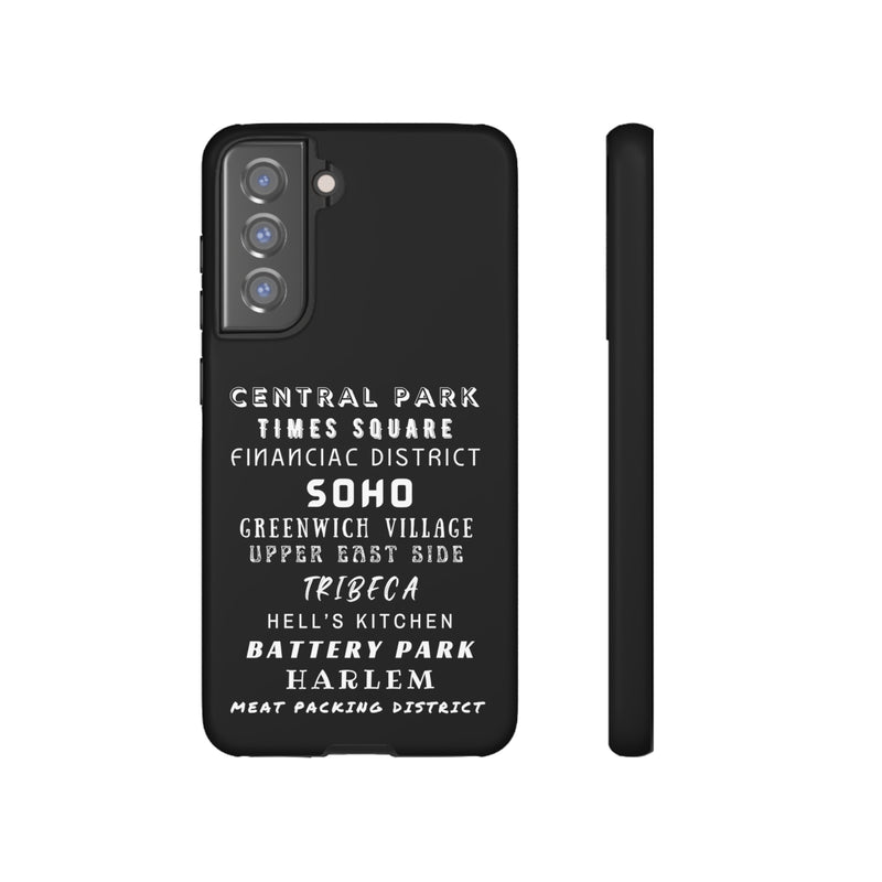 NYC NEIGHBORHOODS -Tough Phone Cases - Fits Most Phone Sizes!! (Dark GREY)