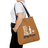 LETS DRINK WINE AND JUDGE- AOP Tote Bag (LIGHT BROWN)