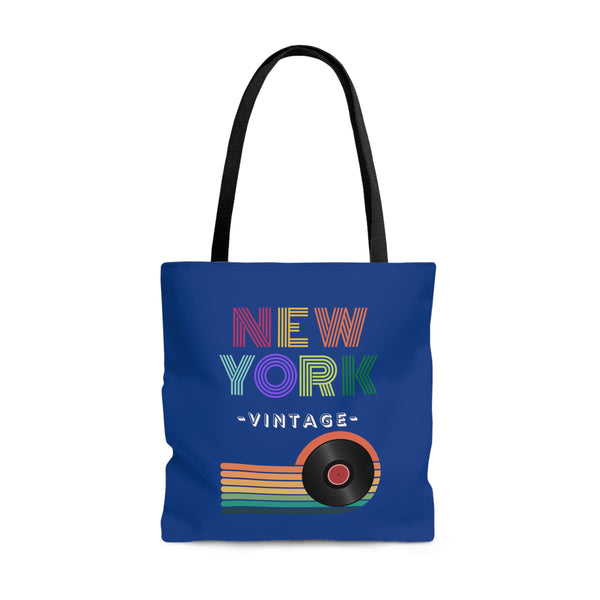 NEW YORK VINTAGE- AOP Tote Bag (DARK BLUE)