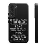 NYC NEIGHBORHOODS -Tough Phone Cases - Fits Most Phone Sizes!! (Dark GREY)