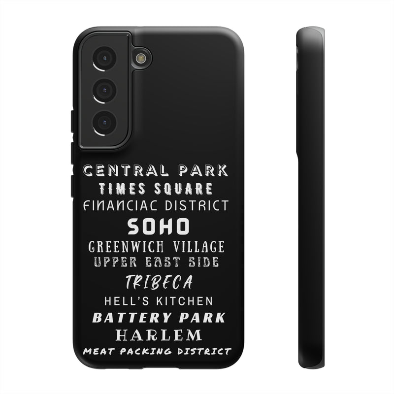 NYC NEIGHBORHOODS -Tough Phone Cases - Fits Most Phone Sizes!! (Dark GREY)