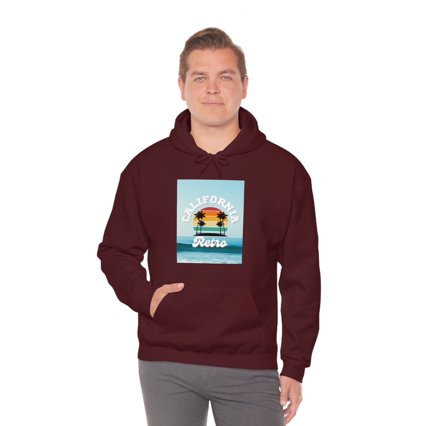 California Retro -Unisex Heavy Blend Hooded Sweatshirt (VARIETY OF COLORS)-“Trendy West Coast Hoodie — Top Pick Streetwear”