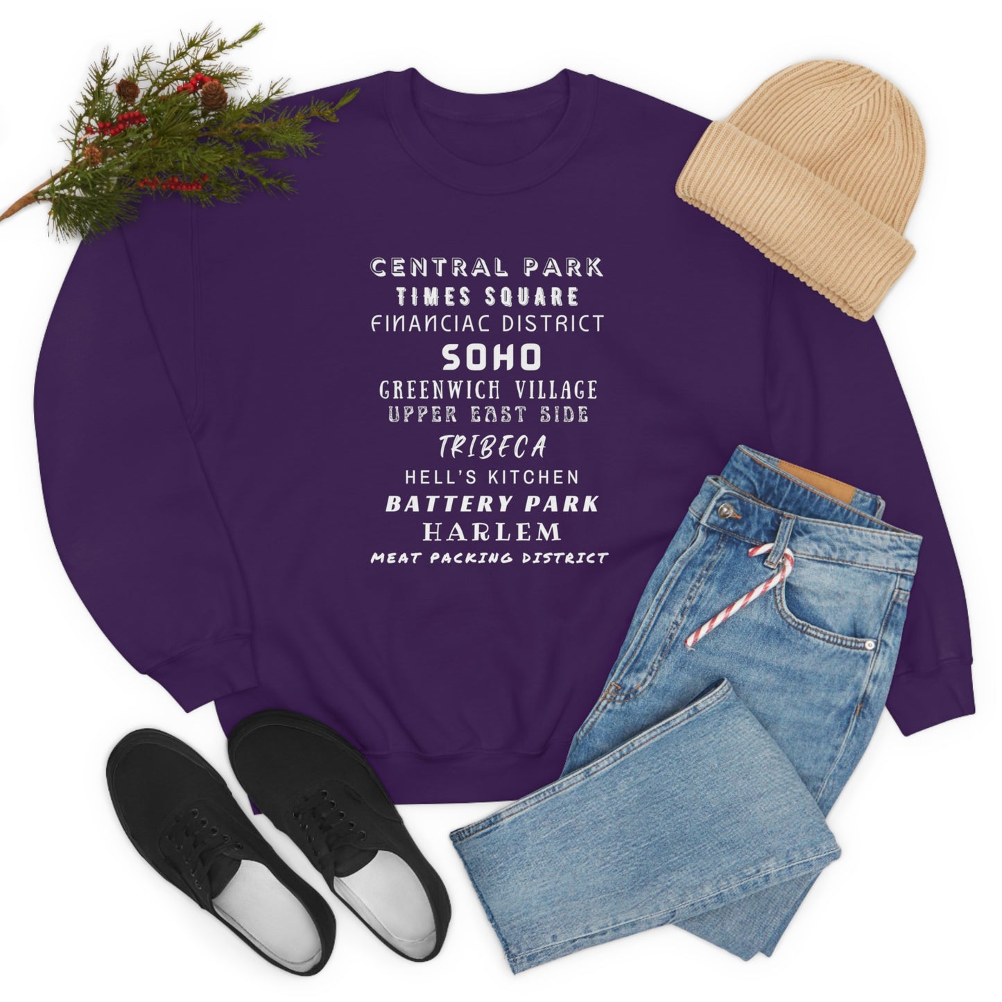 NYC NEIGHBORHOODS- Unisex Heavy Blend Crewneck Sweatshirt (VARIETY OF COLORS)