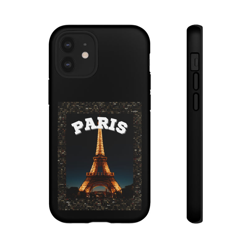 PARIS AT NIGHT- Tough Phone Cases - Fits Most Phone Sizes!! (BLACK)