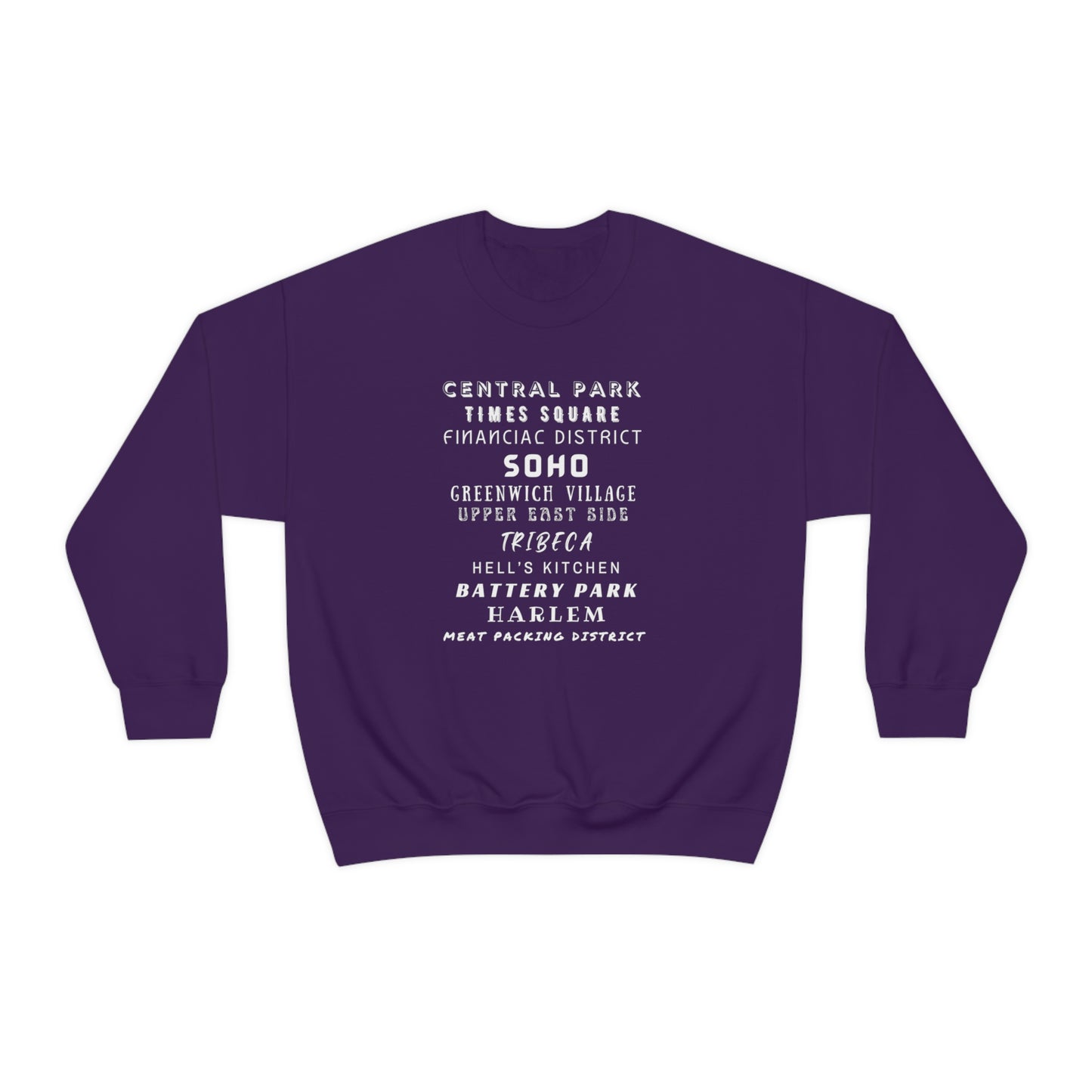NYC NEIGHBORHOODS- Unisex Heavy Blend Crewneck Sweatshirt (VARIETY OF COLORS)
