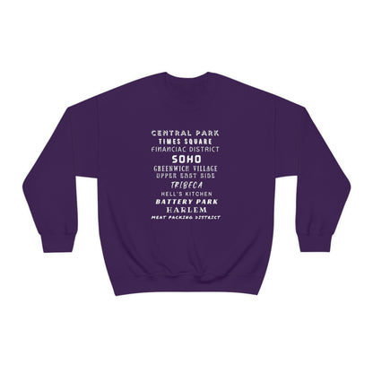 NYC NEIGHBORHOODS- Unisex Heavy Blend Crewneck Sweatshirt (VARIETY OF COLORS)
