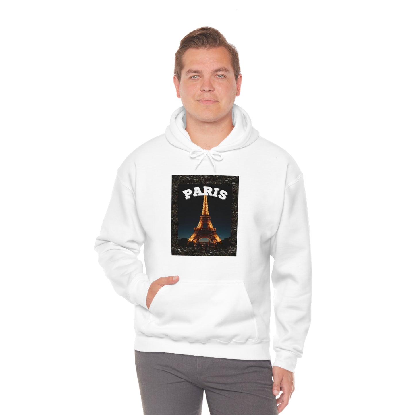Paris At Night -Unisex Heavy Blend Hooded Sweatshirt (VARIETY OF COLORS)-“Oversized Hoodie With Rizz — Trending Streetwear”