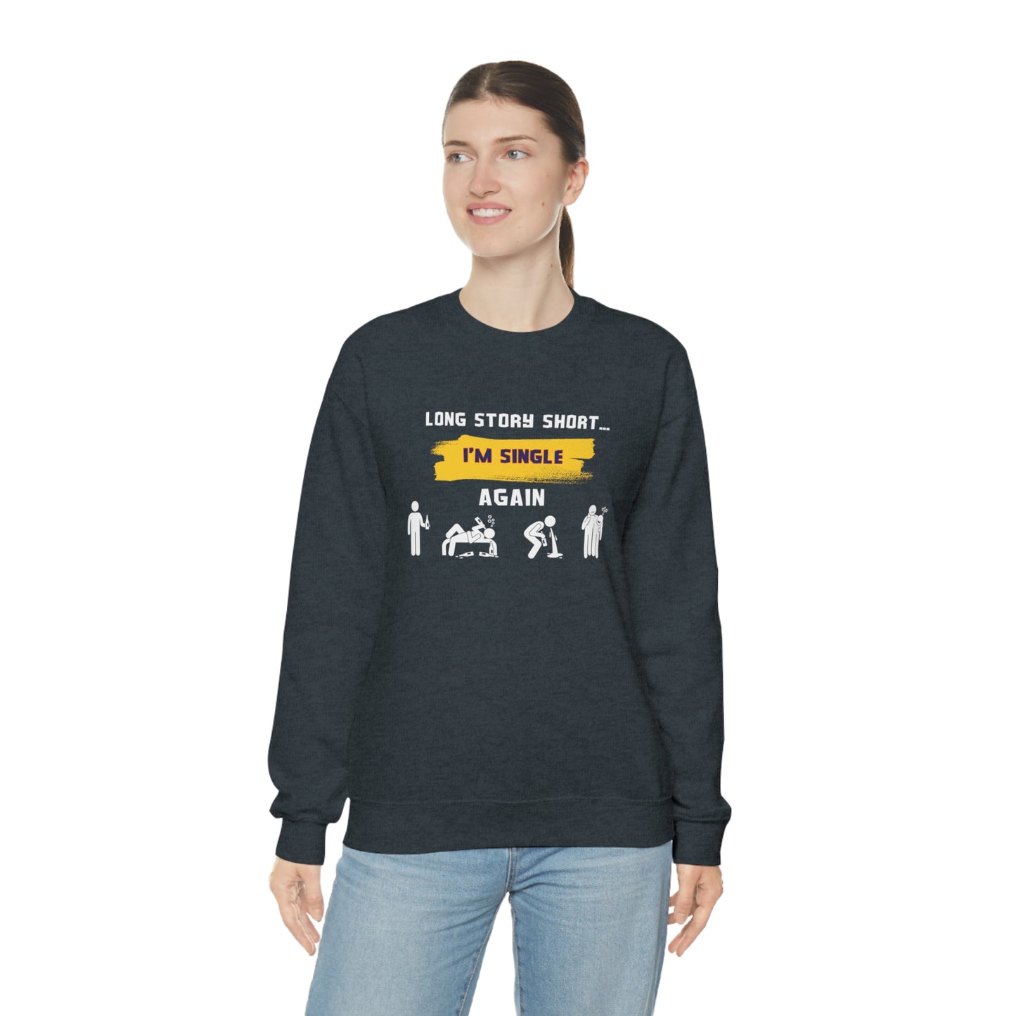 LONG STORY SHORT- Unisex Heavy Blend Crewneck Sweatshirt (VARIETY OF COLORS)