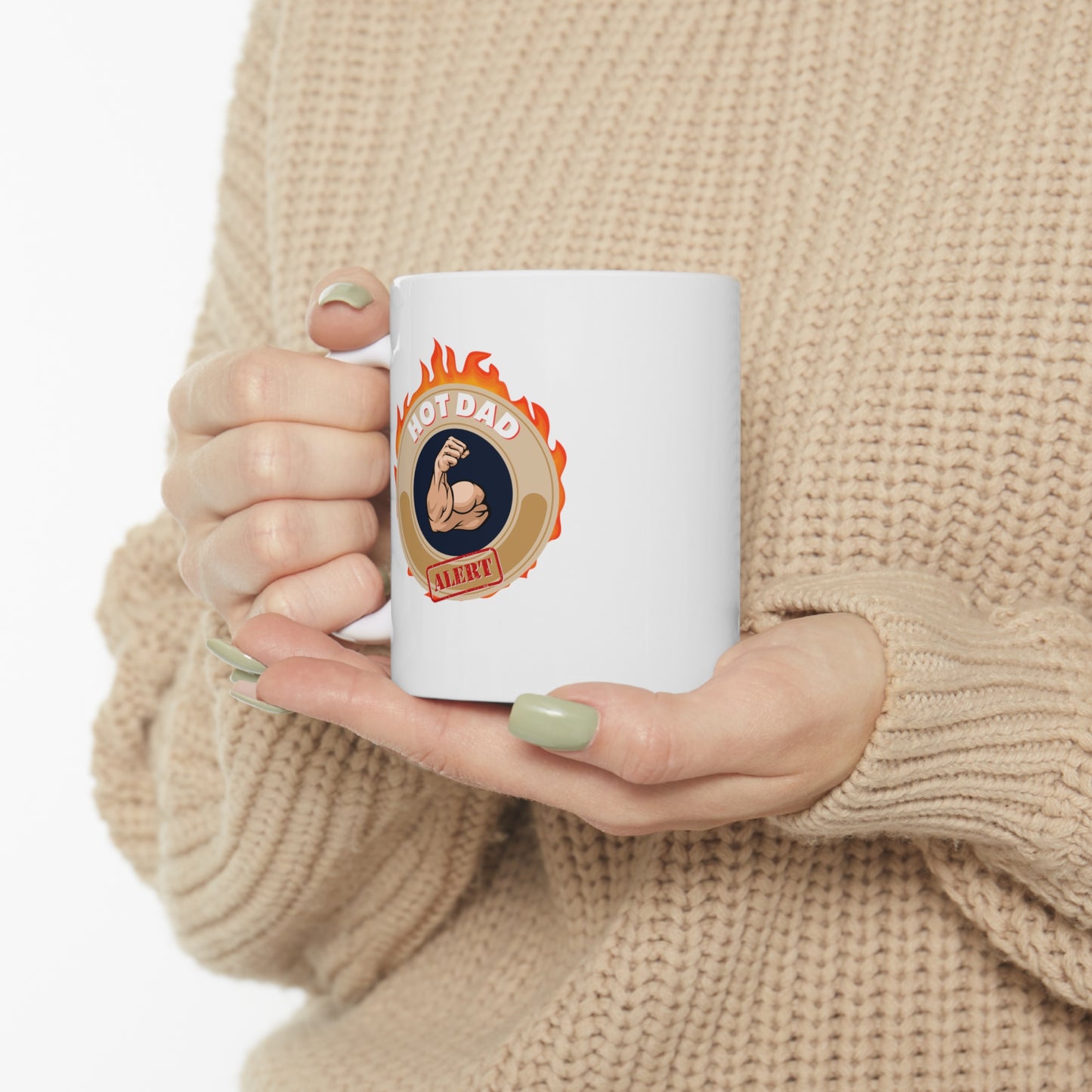 HOT DAD ALERT- Ceramic Mug 11oz